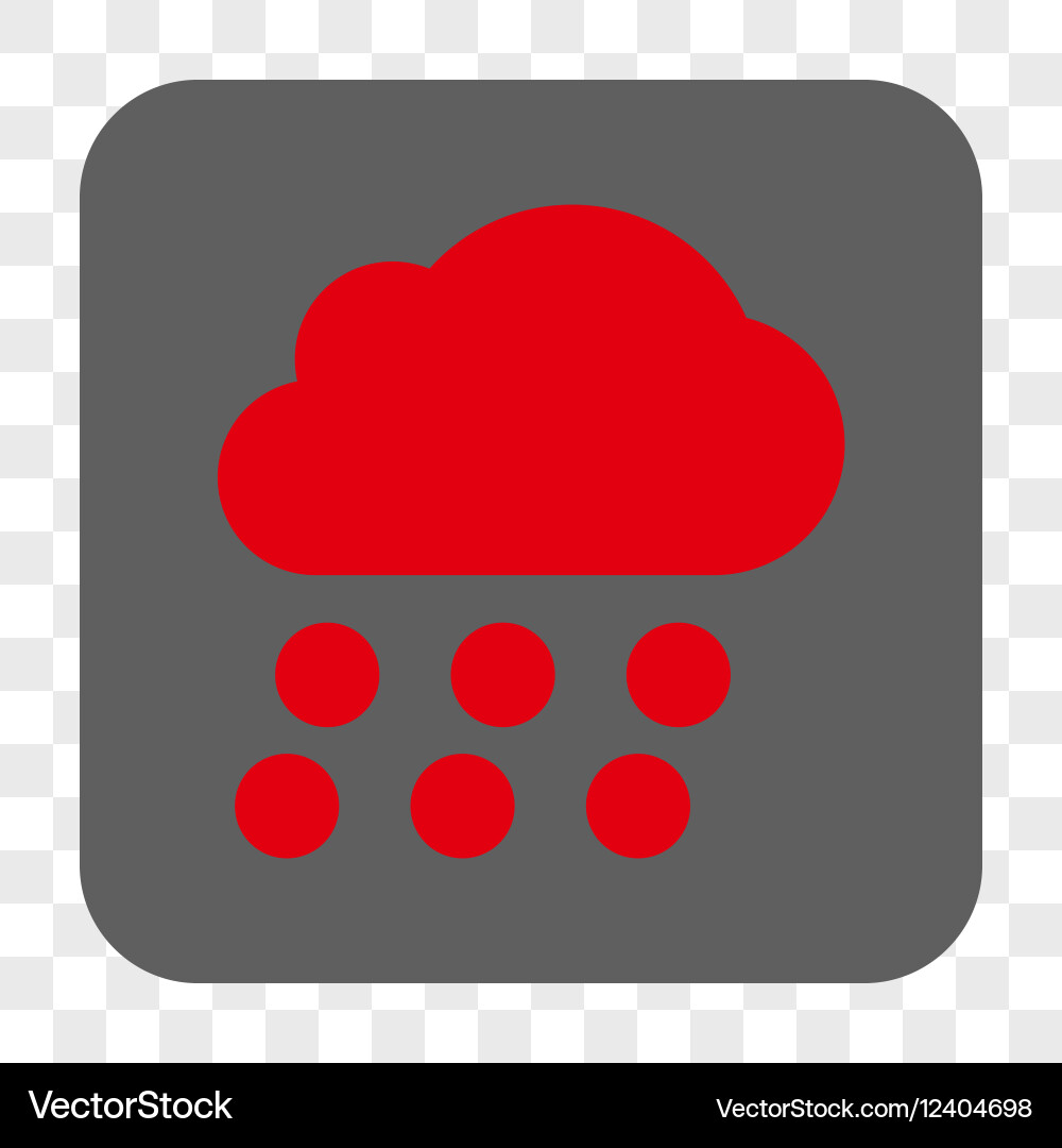 Rain cloud rounded square button vector image