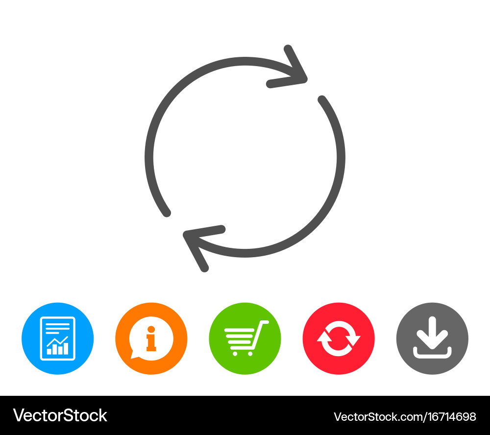 Refresh line icon rotation arrow sign vector image