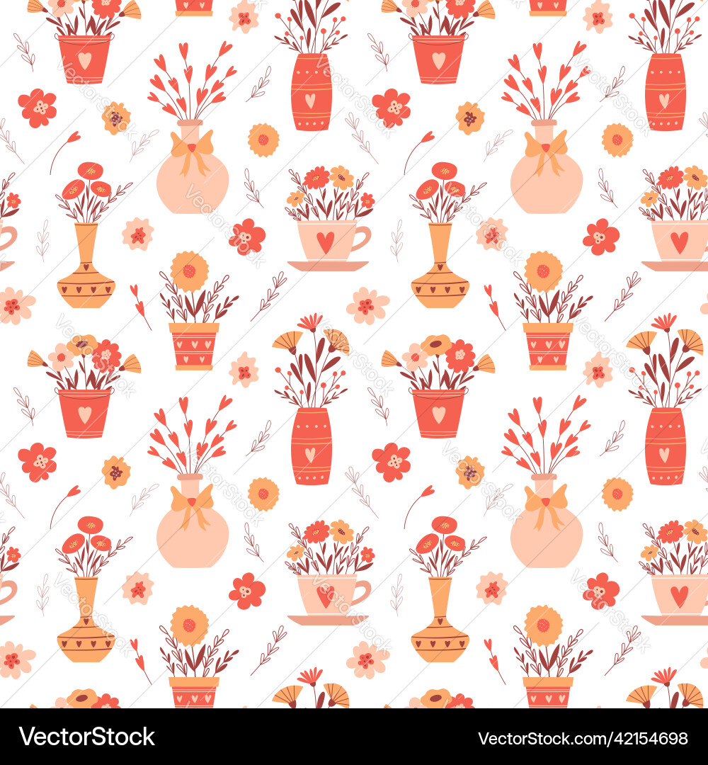 Seamless pattern with simple red and yellow Vector Image