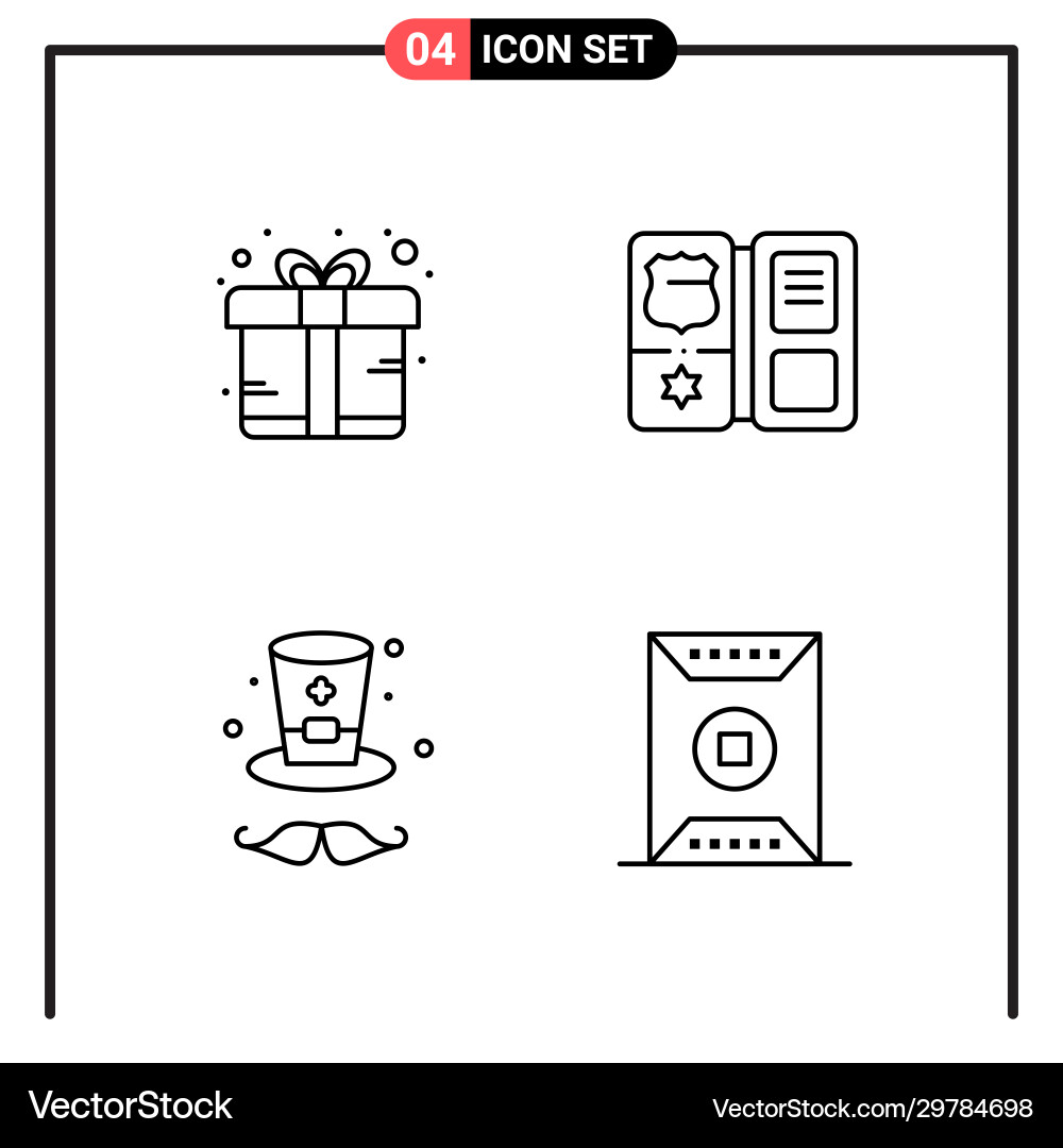 Set 4 line style icons for web and mobile Set 4 line style icons for web and mobile vector image