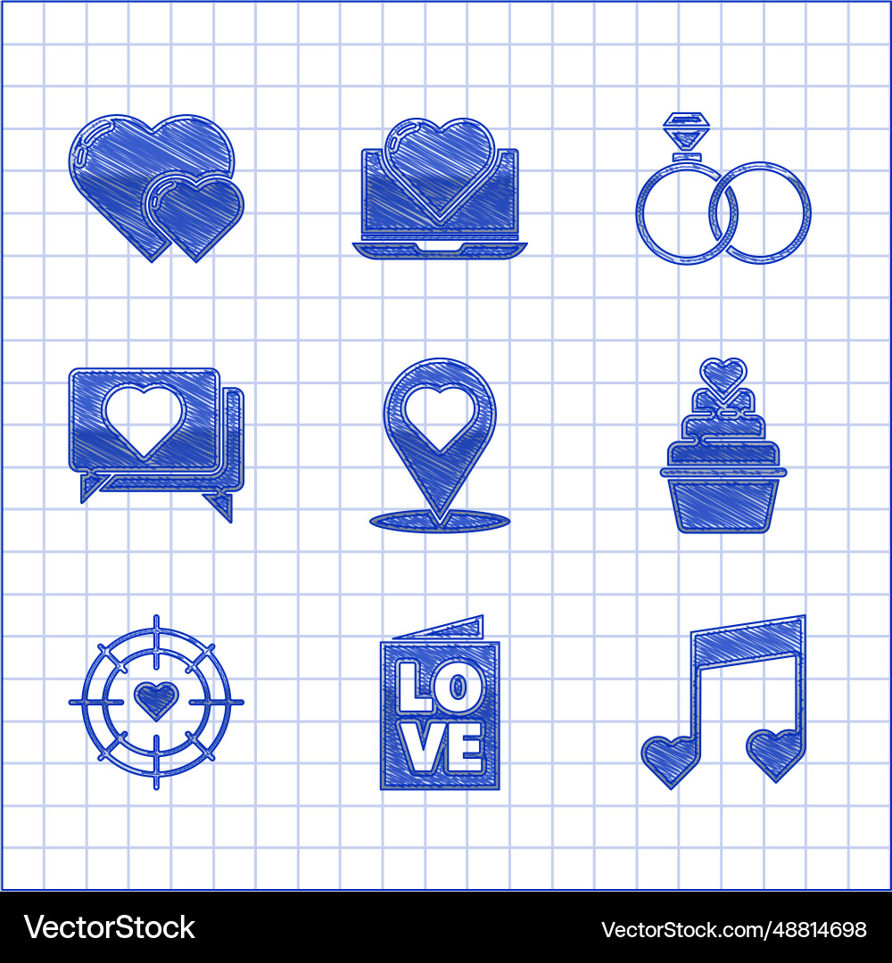 Set map pointer with heart valentines day party Set map pointer with heart valentines day party vector image