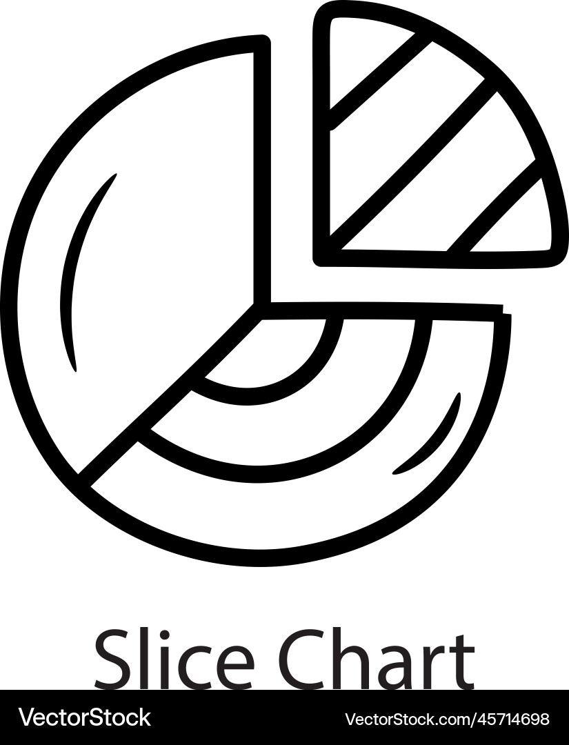 Slice chart outline icon design data Vector Image