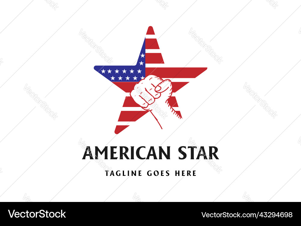 Starke Hand Faust mit amerikanischen usa star flag Starke Hand Faust mit amerikanischen usa star flag vektorbild