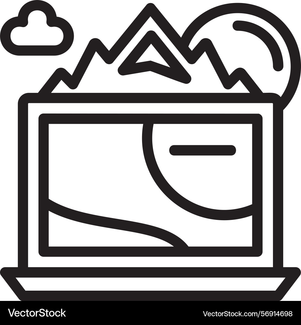 Work from anywhere linear style icon design vector image