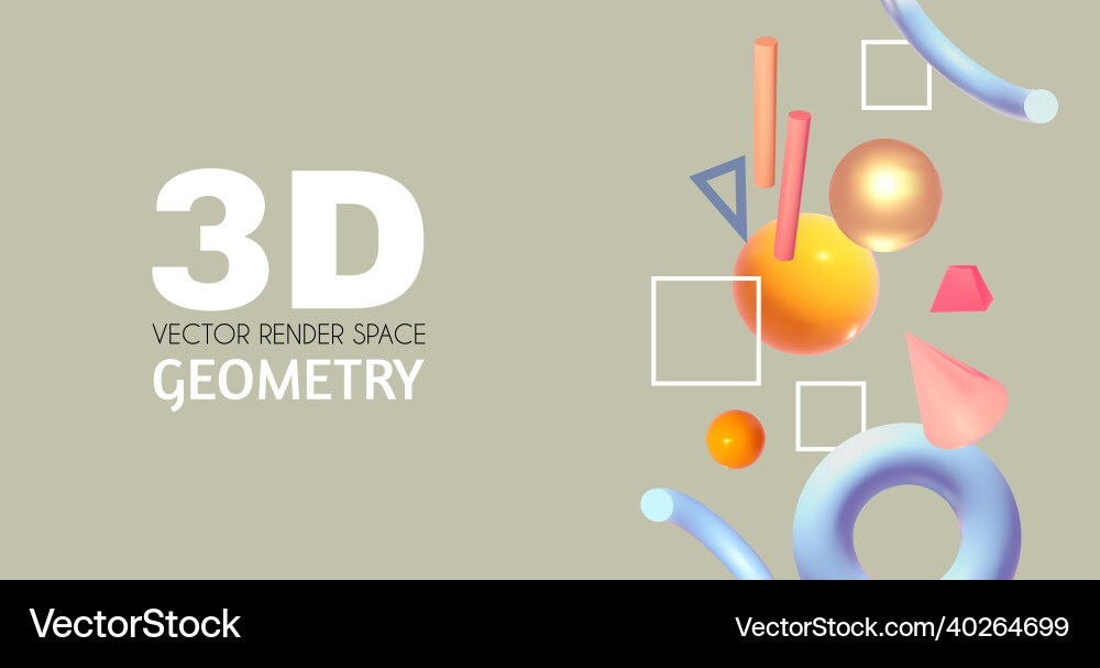 Abstract 3d geometric render background realistic Abstract 3d geometric render background realistic vector image