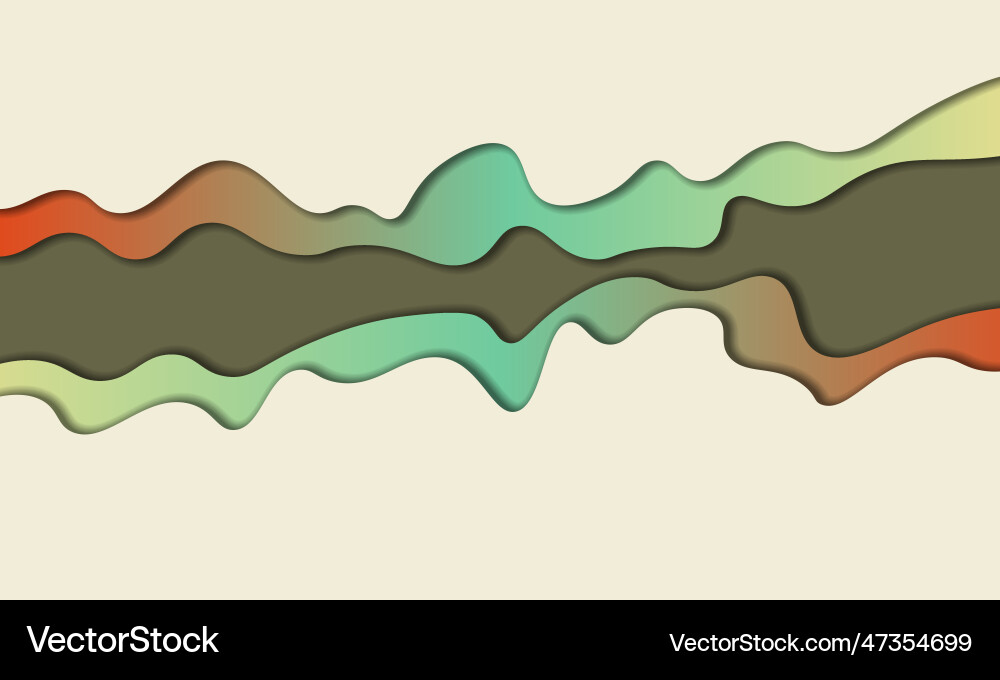 Abstract colorful wave layer in paper art style Abstract colorful wave layer in paper art style vector image