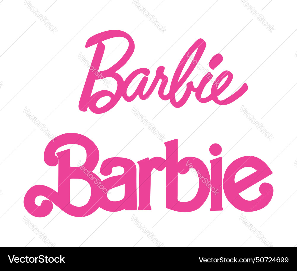 Barbie pink vintage logo Royalty Free Vector Image