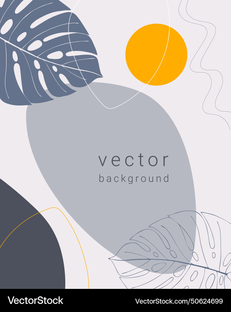 Botany background with abstract shapes vector image