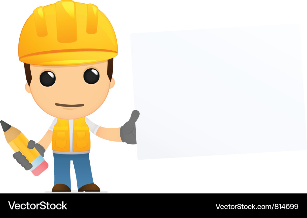 Cartoon Construction Worker Vector Image