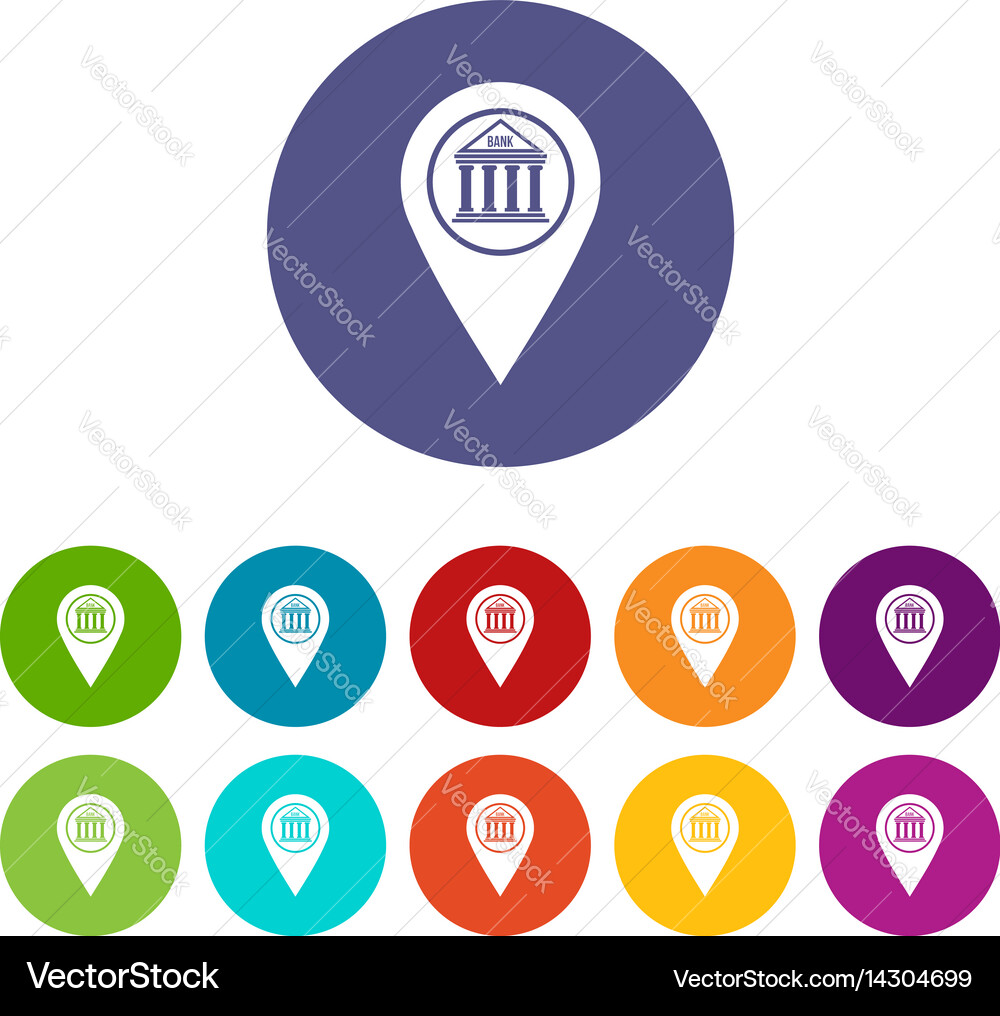 Cash terminal pointer icons set flat Vector Image