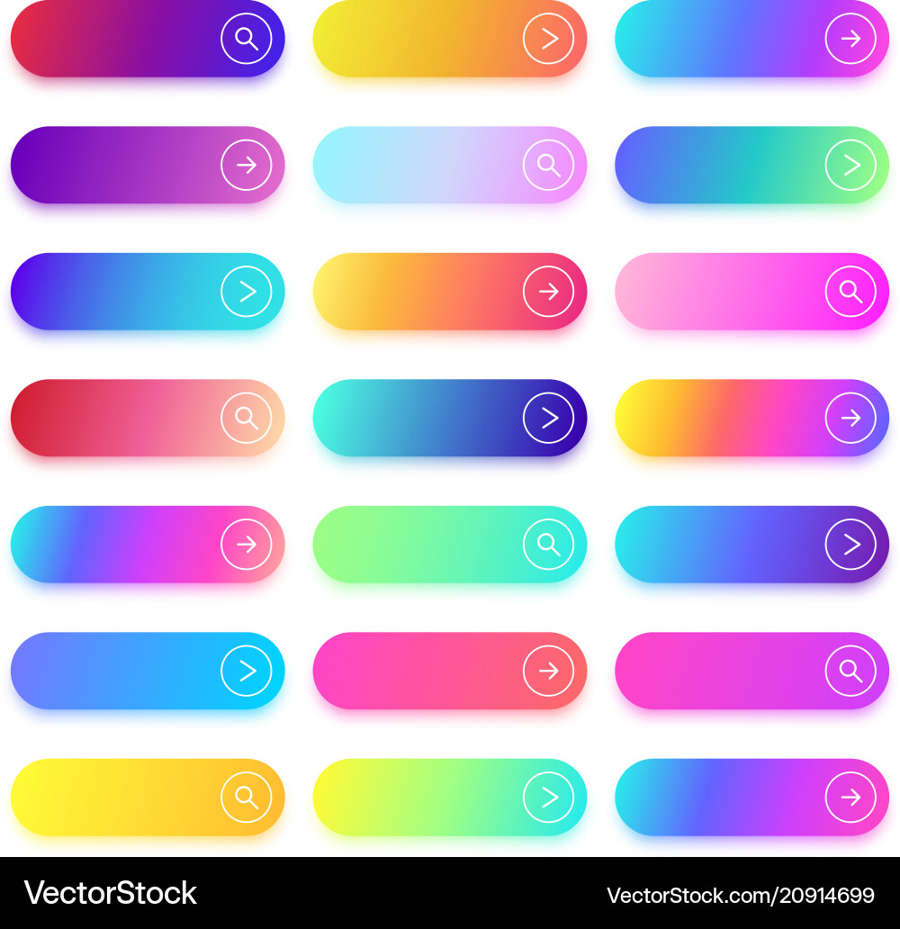 Colorful Gradient Buttons - Action & Browse vector image