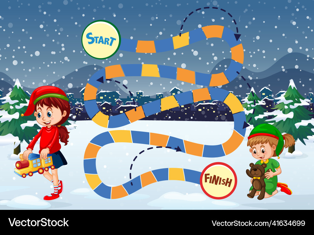 Counting numbers game template in christmas theme vector image