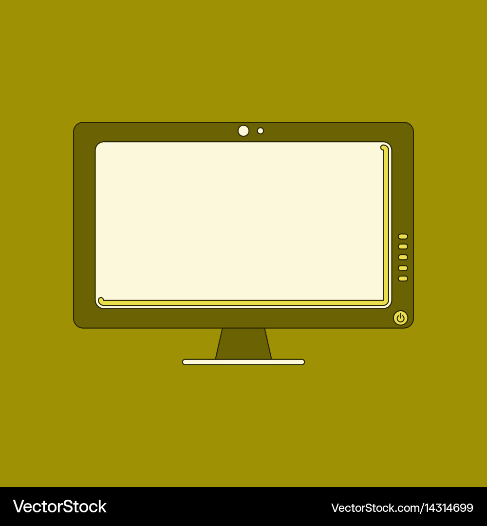 Flat icon on background computer monitor vector image