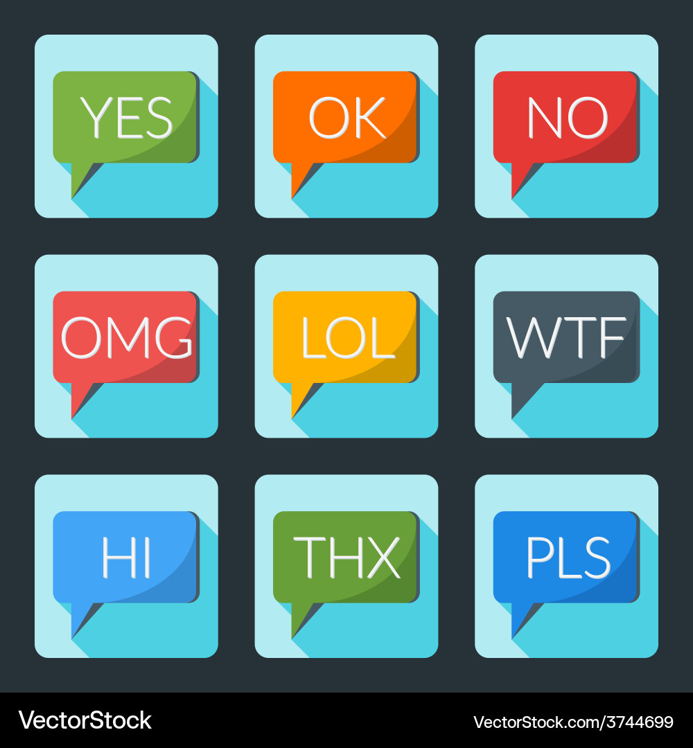Flat style icon set for web and mobile application vector image