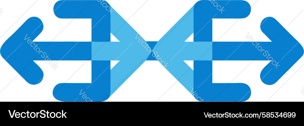Interconnected Arrows - Flow & Connection Vector Image