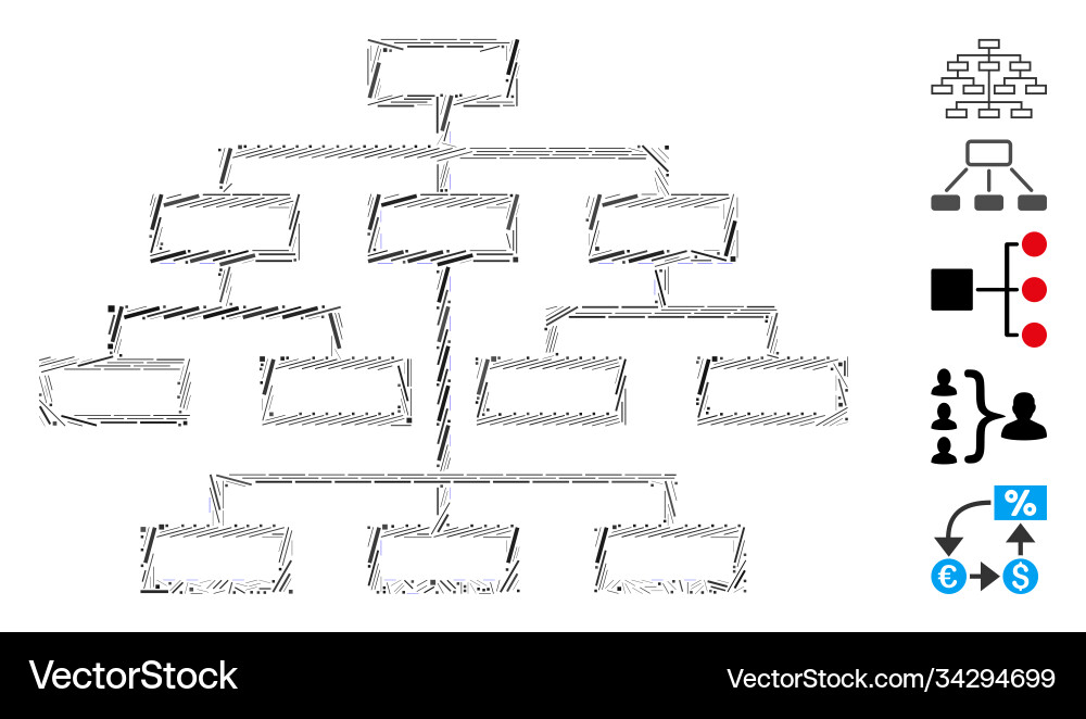Line mosaic algorithm tree icon Line mosaic algorithm tree icon vector image