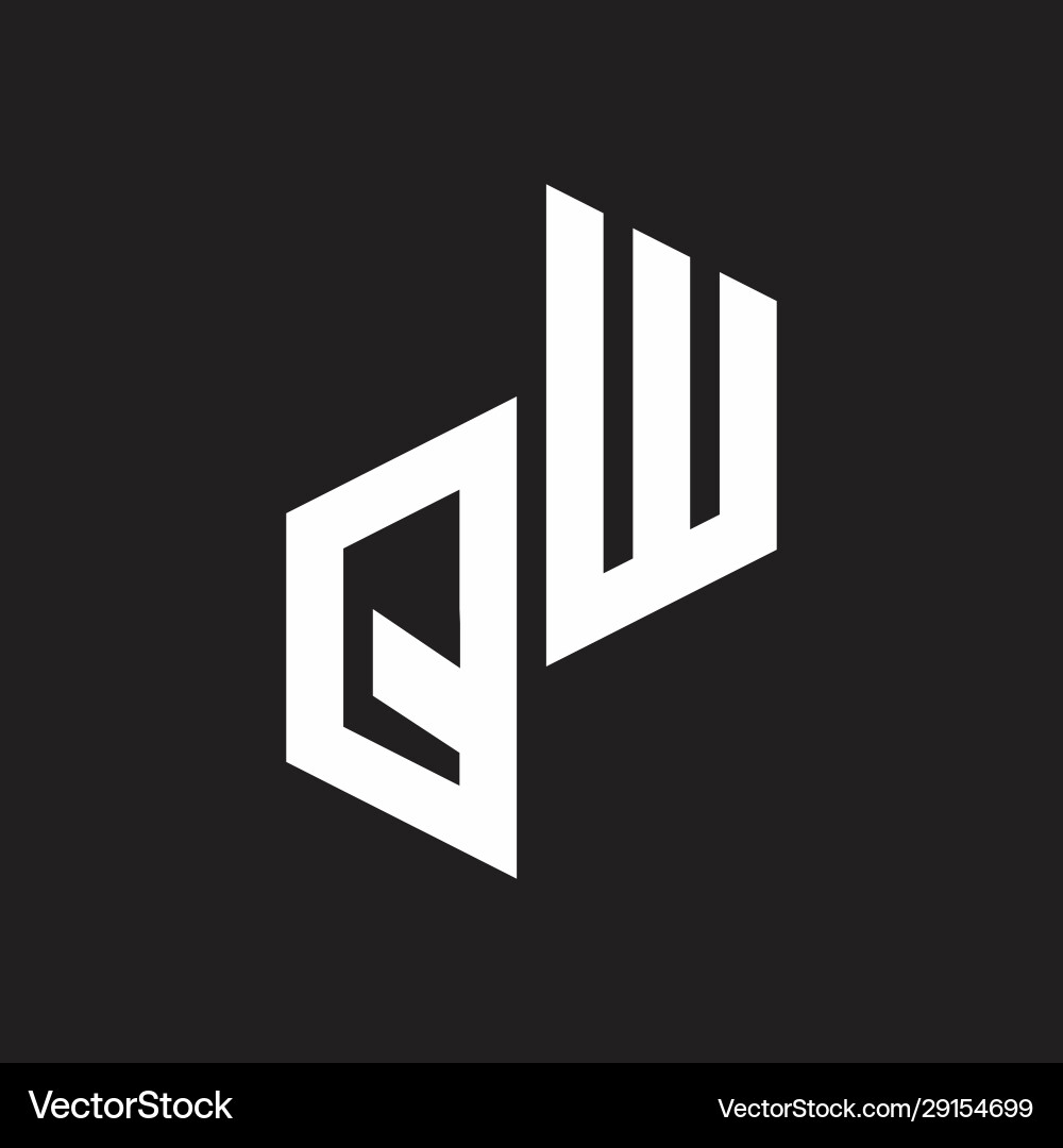 Qw initial letters logo monogram with up to down Qw initial letters logo monogram with up to down vector image