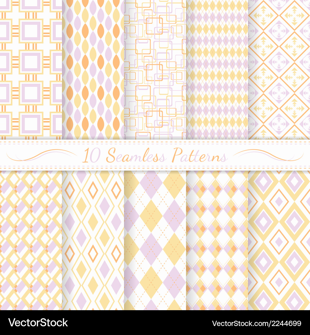 Retro Argyle Pattern Set vector image