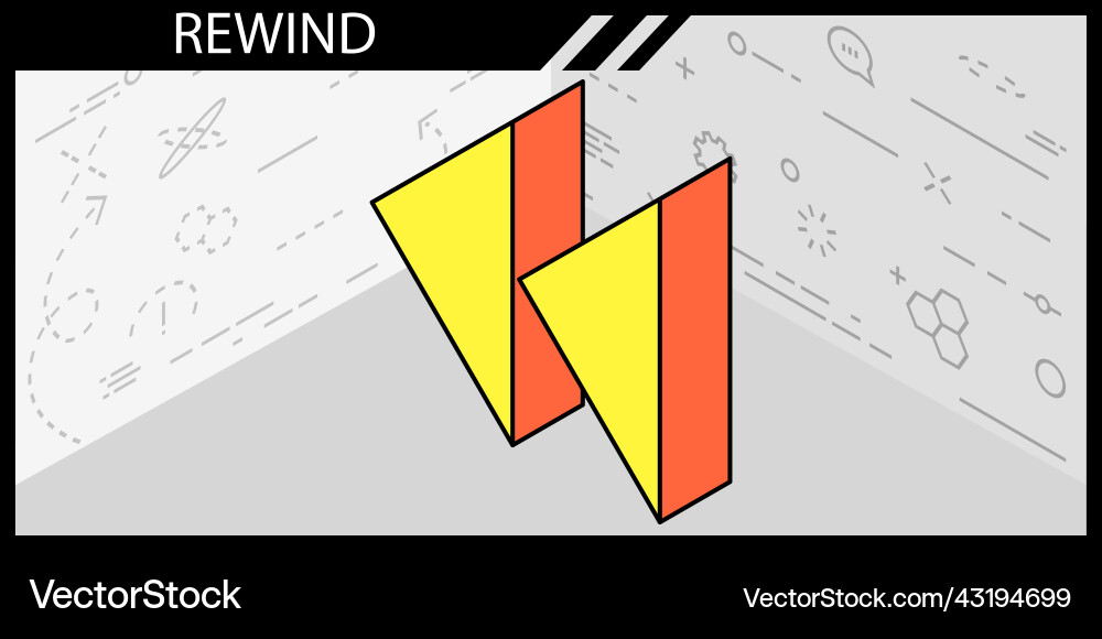 Rewind isometric design icon web 3d colorful Rewind isometric design icon web 3d colorful vector image