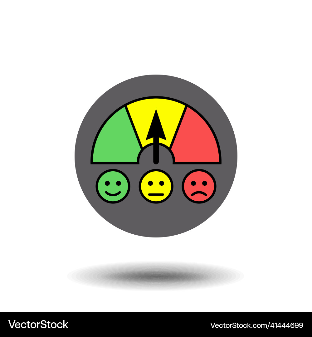 Scale with arrow from smileys colored Scale with arrow from smileys colored vector image