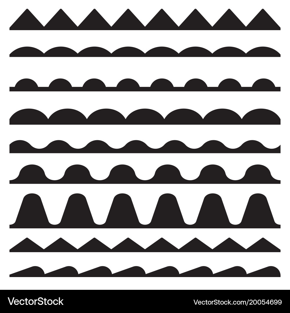 Seamless Wave & Zigzag Borders vector image