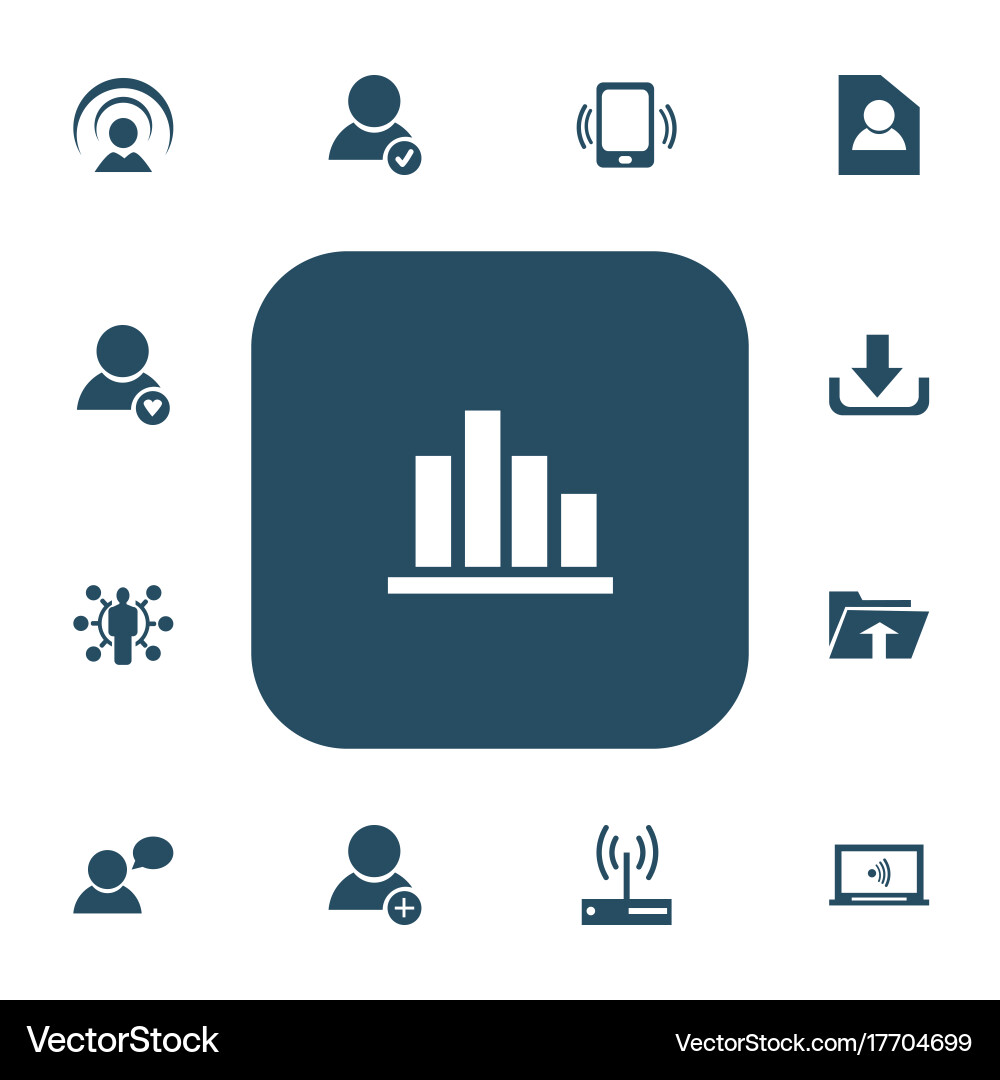 Set of 13 editable web icons includes symbols vector image