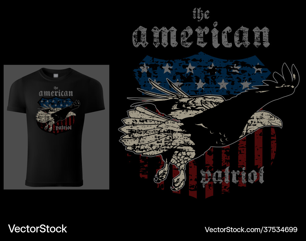 T-shirt design american patriot with bald eagle vector image