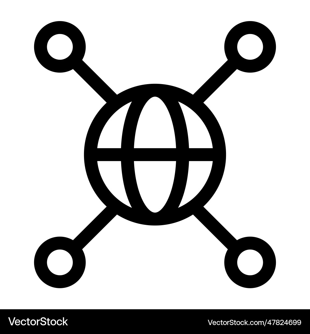 Various networks interconnected on a global scale vector image