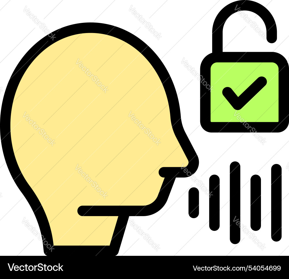 Voice authentication system unlocking Voice authentication system unlocking Vector Image