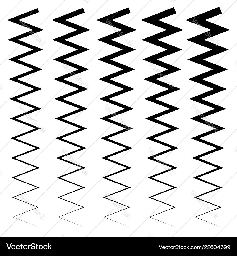 Wavy zig-zag lines - thinner and thicker versions Vector Image