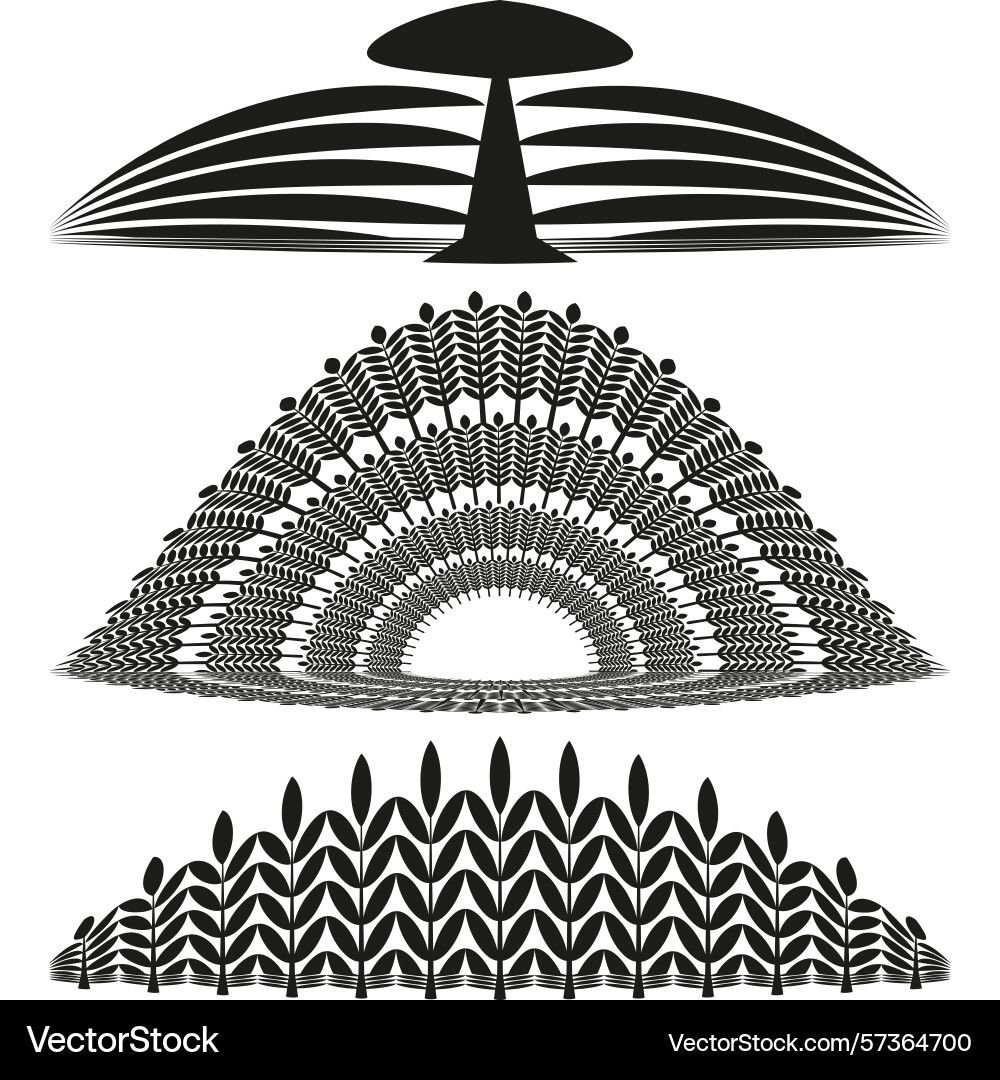 Abstract semicircles set geometric wave patterns vector image