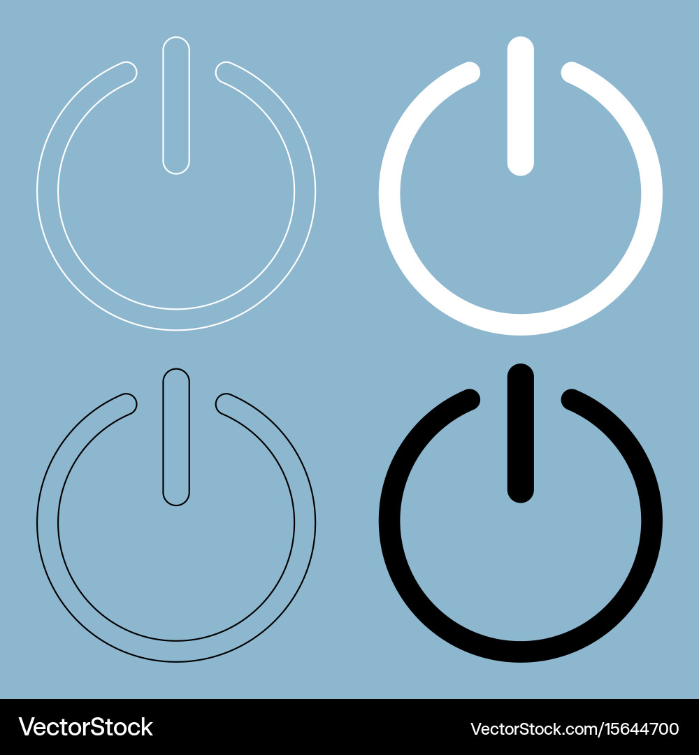 Button turn on or off icon the black and white Vector Image