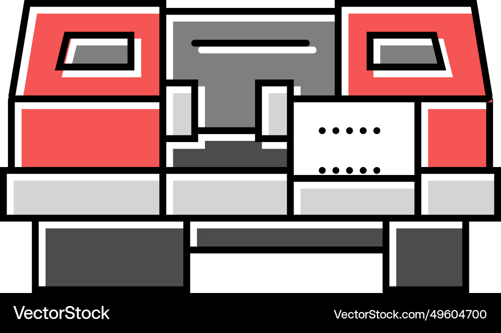 Cnc machine tool work color icon Vector Image