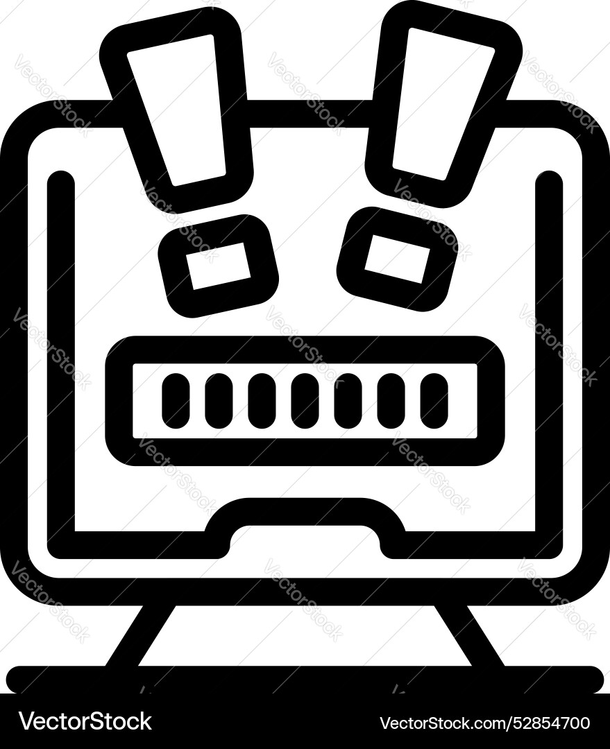Computer showing progress bar and warning signs Computer showing progress bar and warning signs vector image