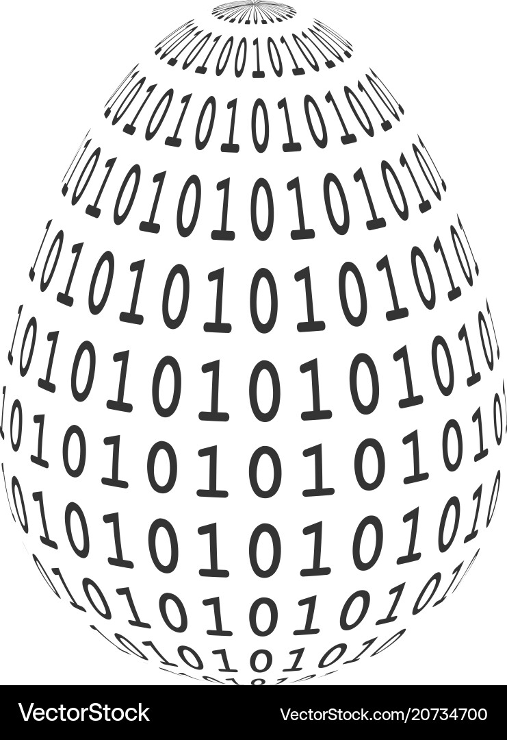 Digital Binary Egg vector image