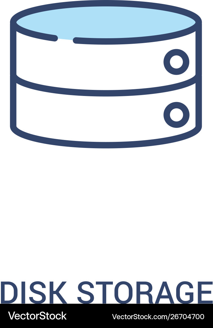 Disk storage concept 2 colored icon simple line vector image