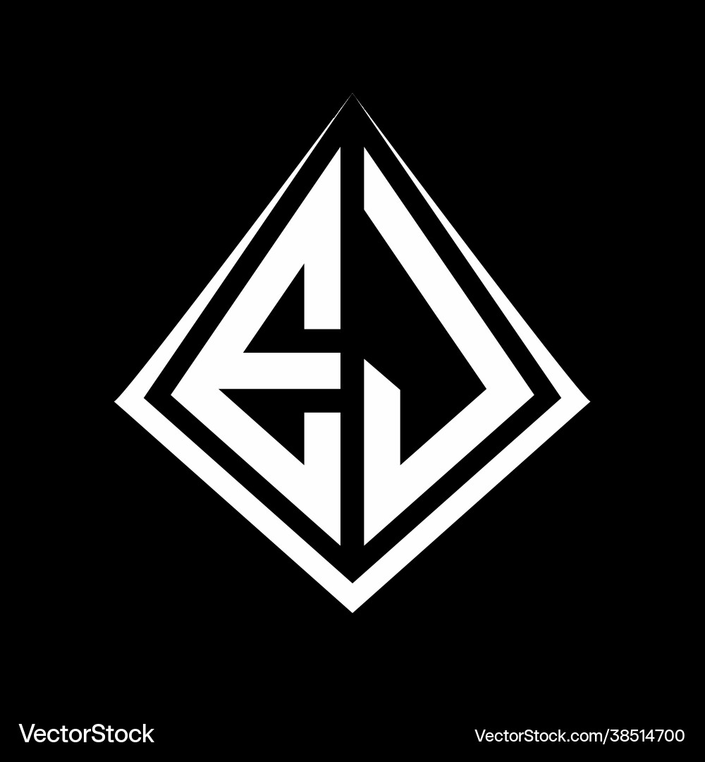 Ej logo letters monogram with prisma shape design Vector Image
