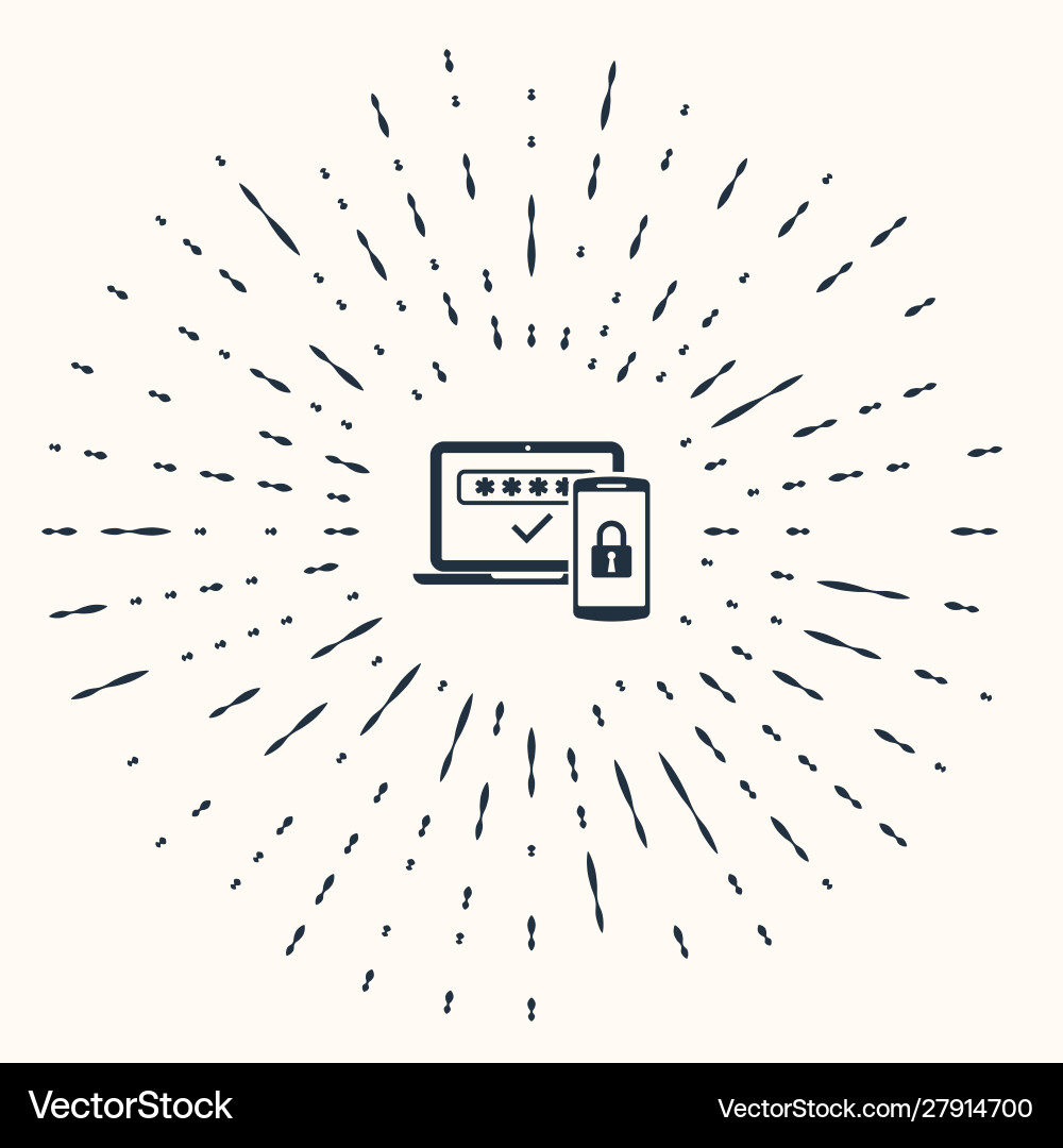 Grey multi factor two steps authentication icon Grey multi factor two steps authentication icon vector image