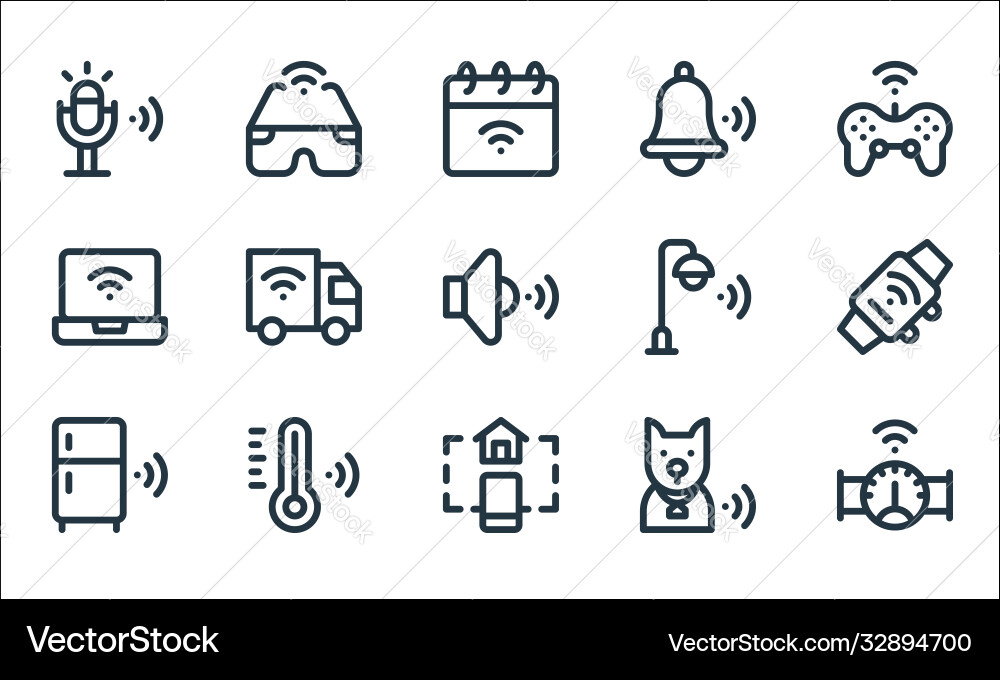 Internet things line icons linear set quality Internet things line icons linear set quality vector image