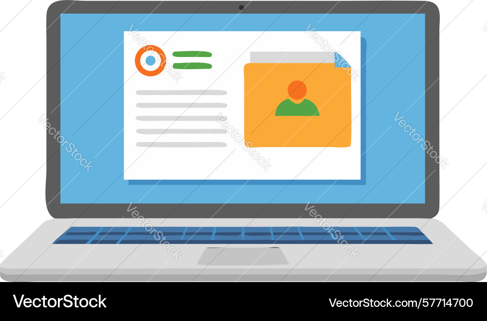 Laptop with user login screen for secure access vector image