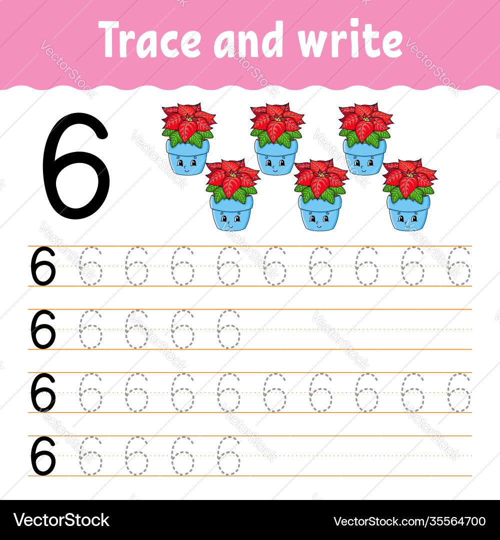 Learn numbers trace and write winter theme Learn numbers trace and write winter theme vector image
