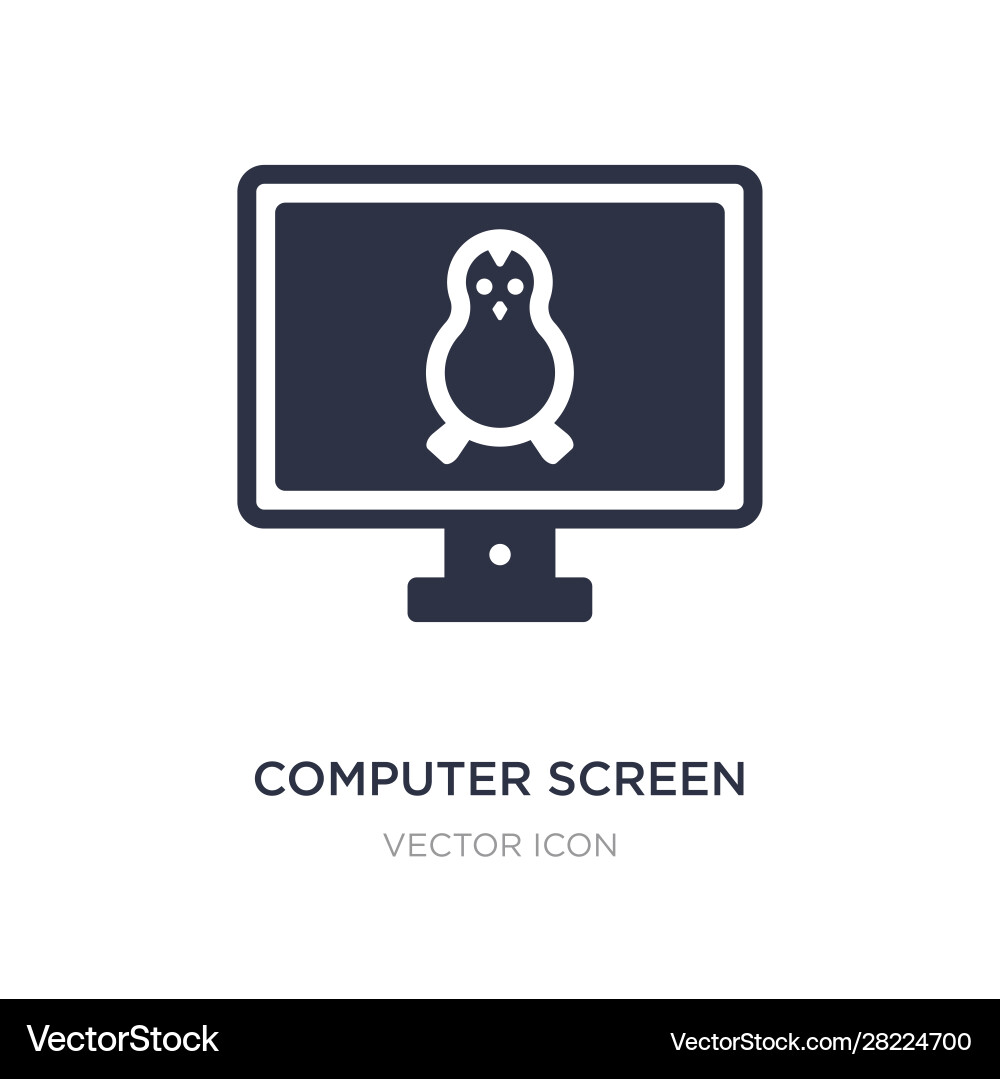 Linux Computer Screen Icon vector image