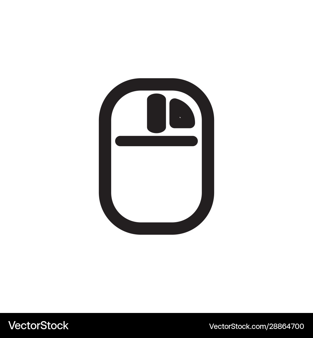 Mouse icon design line style part 8 right click Mouse icon design line style part 8 right click vector image