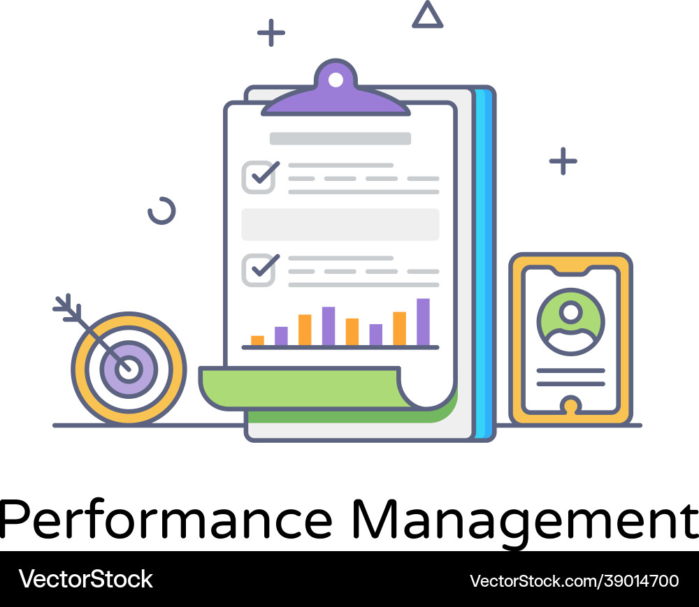 Performance report vector image