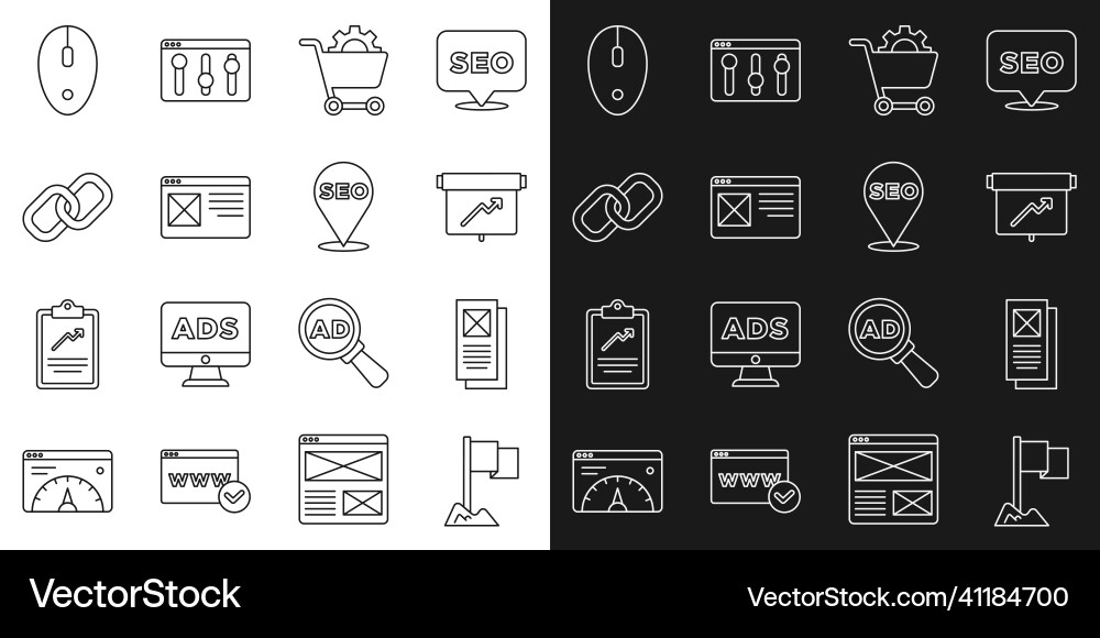 Set line location marker browser window board Set line location marker browser window board vector image