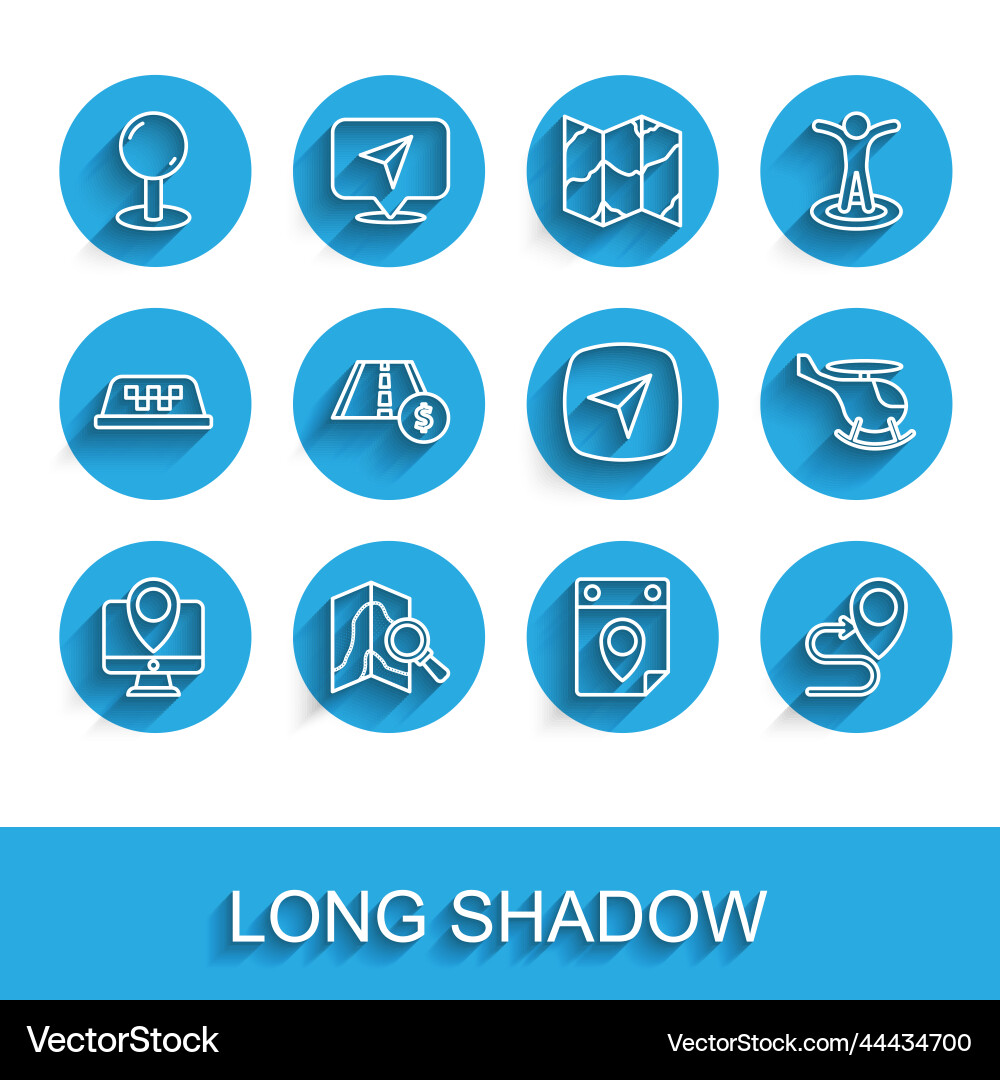 Set line monitor with location marker search Set line monitor with location marker search vector image
