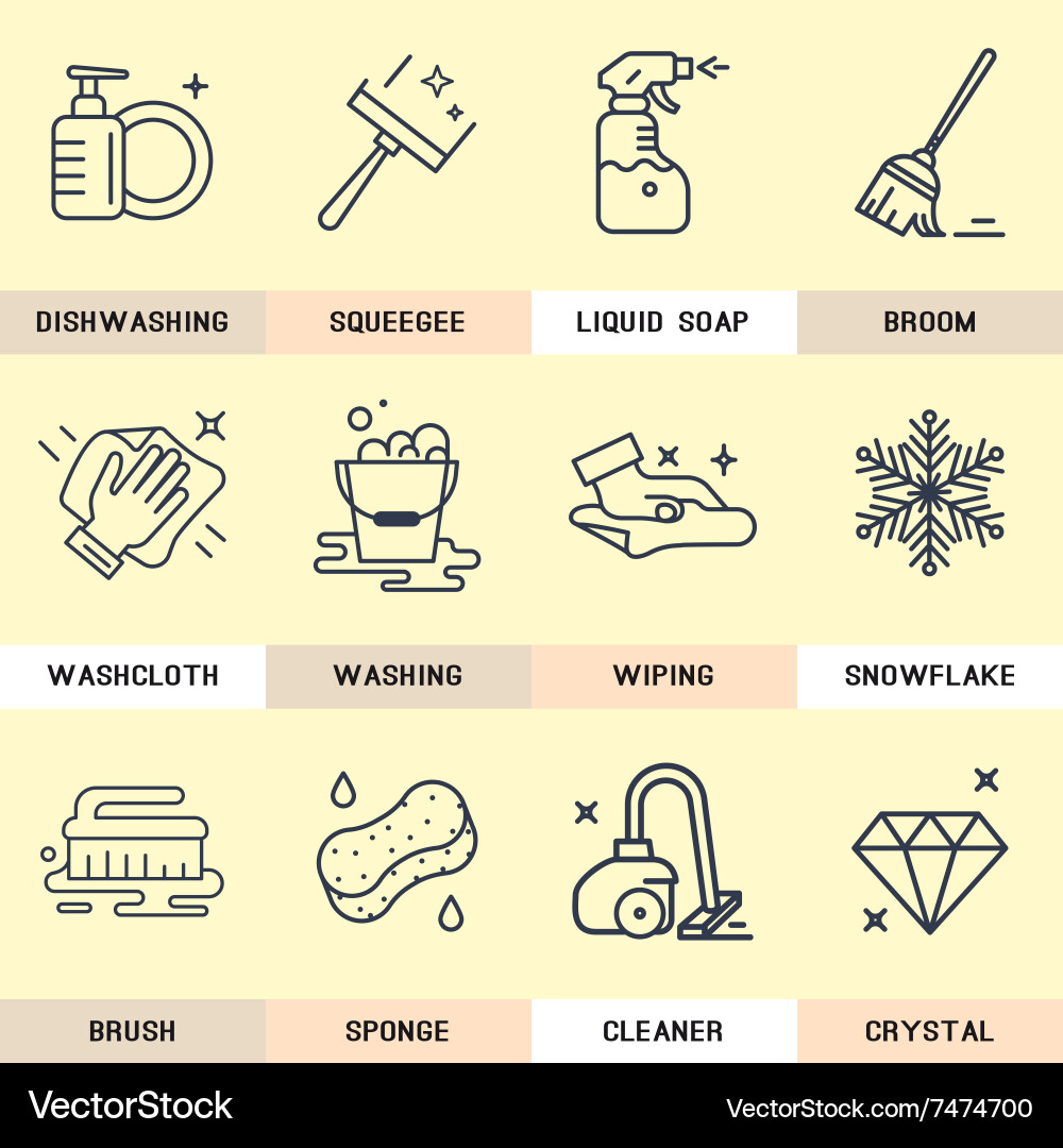 Set of line icons in the flat style Vector Image
