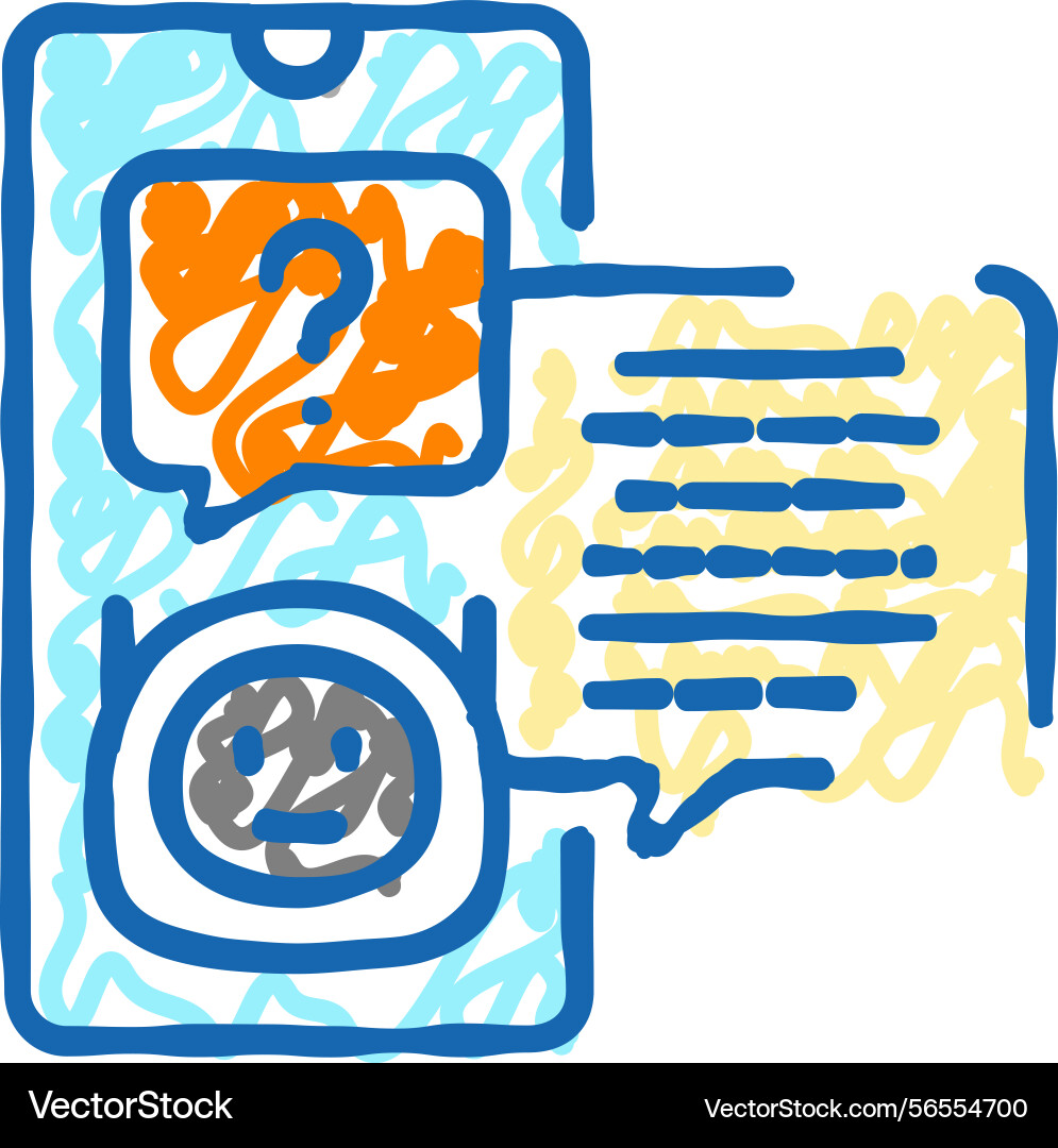 Support chat bot icon doodle Support chat bot icon doodle vector image