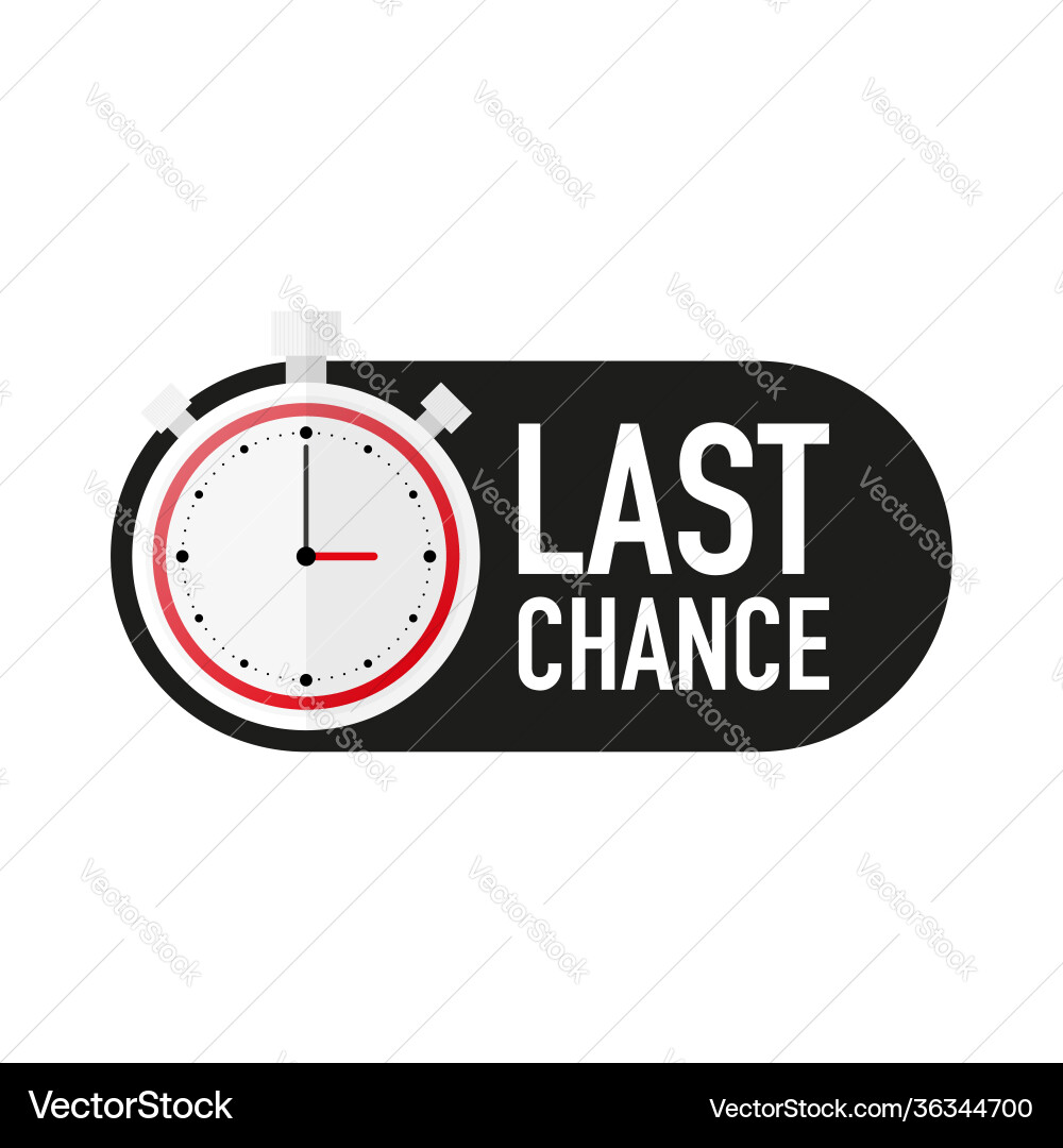 Timer with last chance text countdown Timer with last chance text countdown vector image