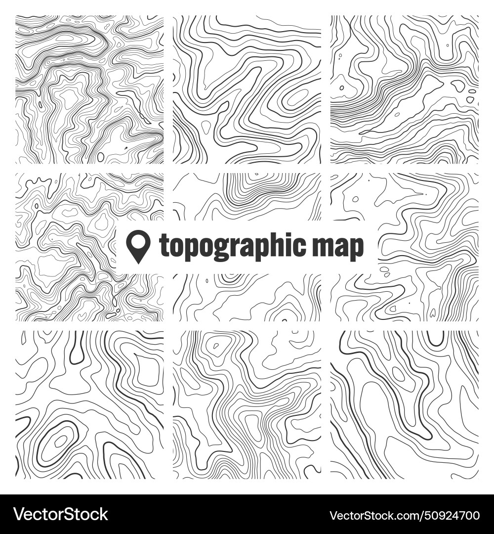 Topographic map with contour lines geographic Topographic map with contour lines geographic Vector Image